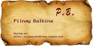 Pilnay Balbina névjegykártya